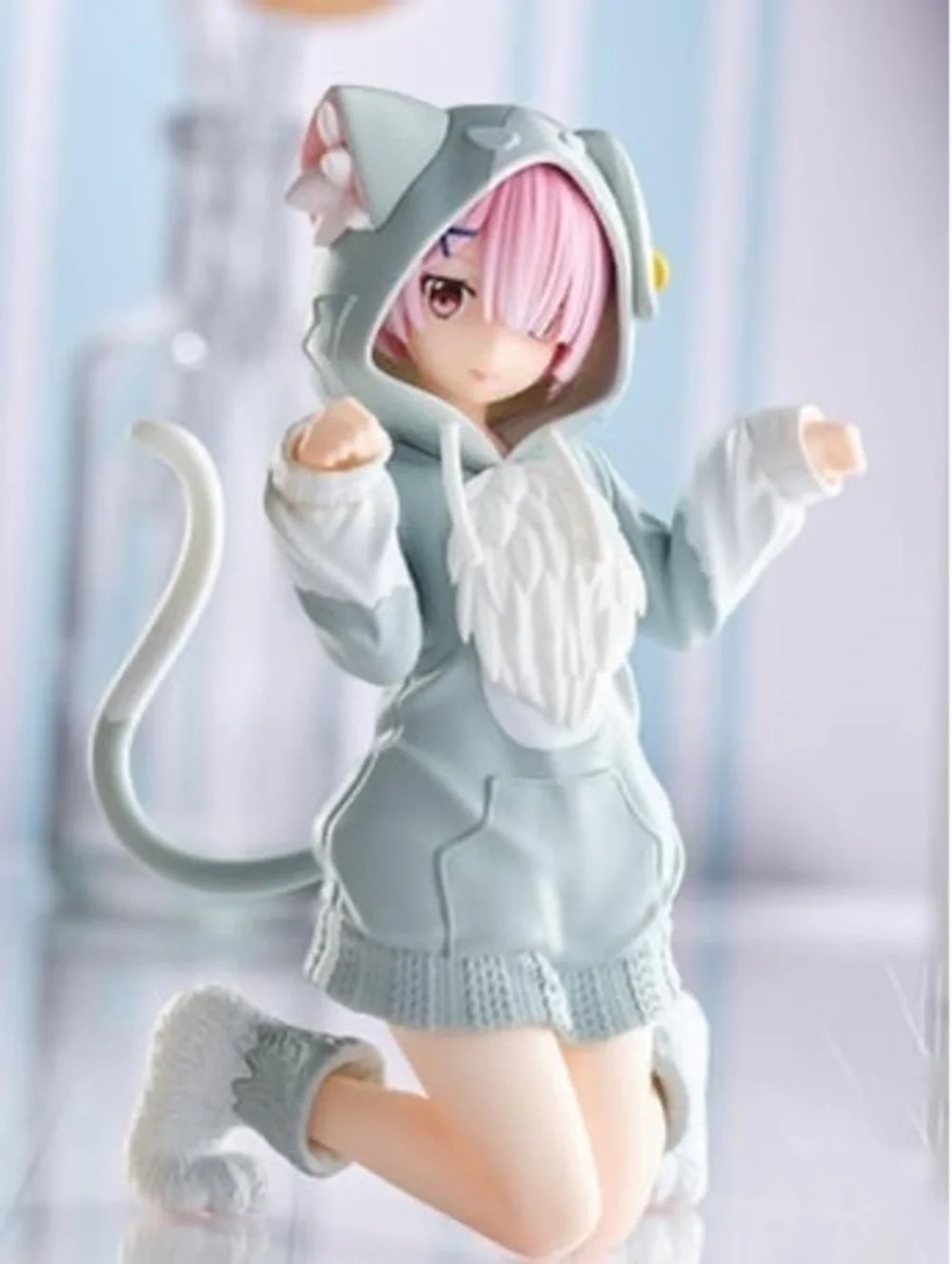 SEGA Goods Re:Zero Yumemirize Ram Figure in Cozy Cat Hoodie